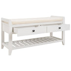 39 Farmhouse Versatile Entry Upholstered Storage Bench with 2 Drawers and 1 Shoe Rack