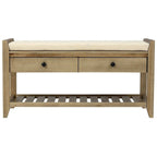 39 Farmhouse Versatile Entry Upholstered Storage Bench with 2 Drawers and 1 Shoe Rack