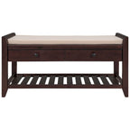 39 Farmhouse Versatile Entry Upholstered Storage Bench with 2 Drawers and 1 Shoe Rack