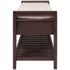 39 Farmhouse Versatile Entry Upholstered Storage Bench with 2 Drawers and 1 Shoe Rack