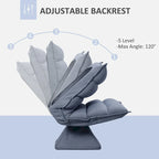 Swivel Floor Chair with Back Support, Microfiber Adjustable Video Gaming Chair for Reading, Lounging, Meditating, Gray