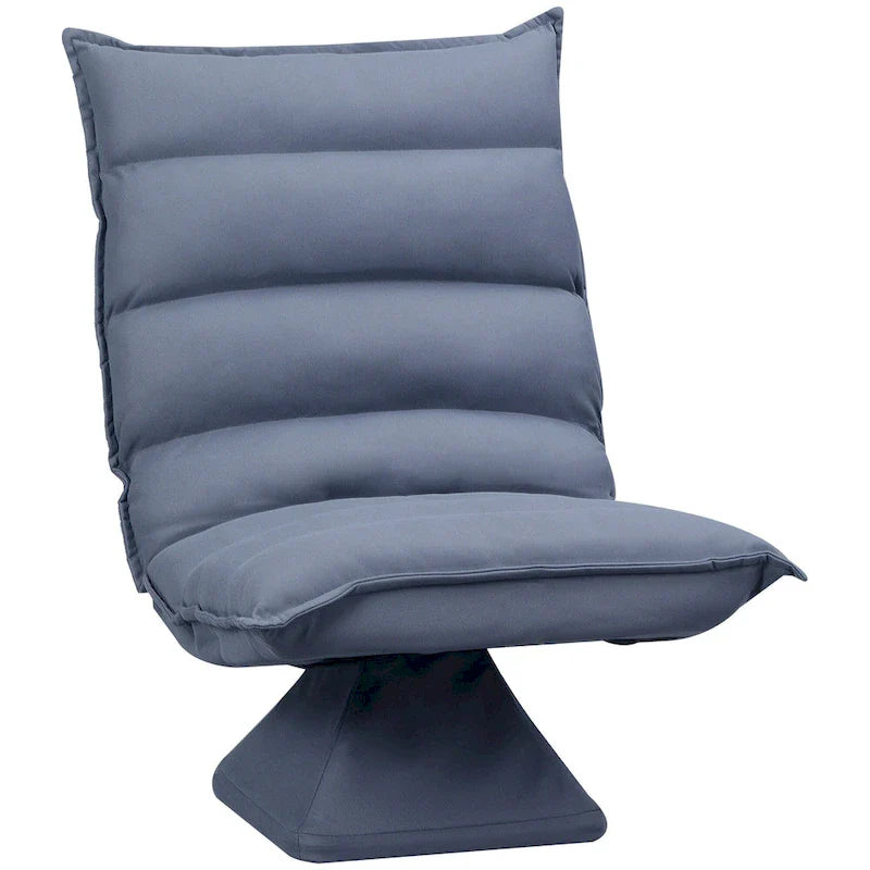 Swivel Floor Chair with Back Support, Microfiber Adjustable Video Gaming Chair for Reading, Lounging, Meditating, Gray
