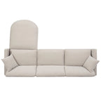 Beige 107.87 Spacious 4-Seater Sofa with Movable Ottoman, Removable Cushions, and Convenient Armrest Storage