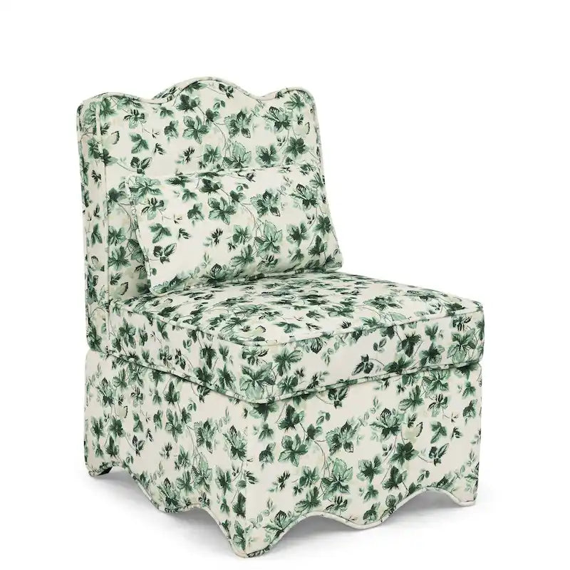 Velvet single dining chair with soft seat cushion