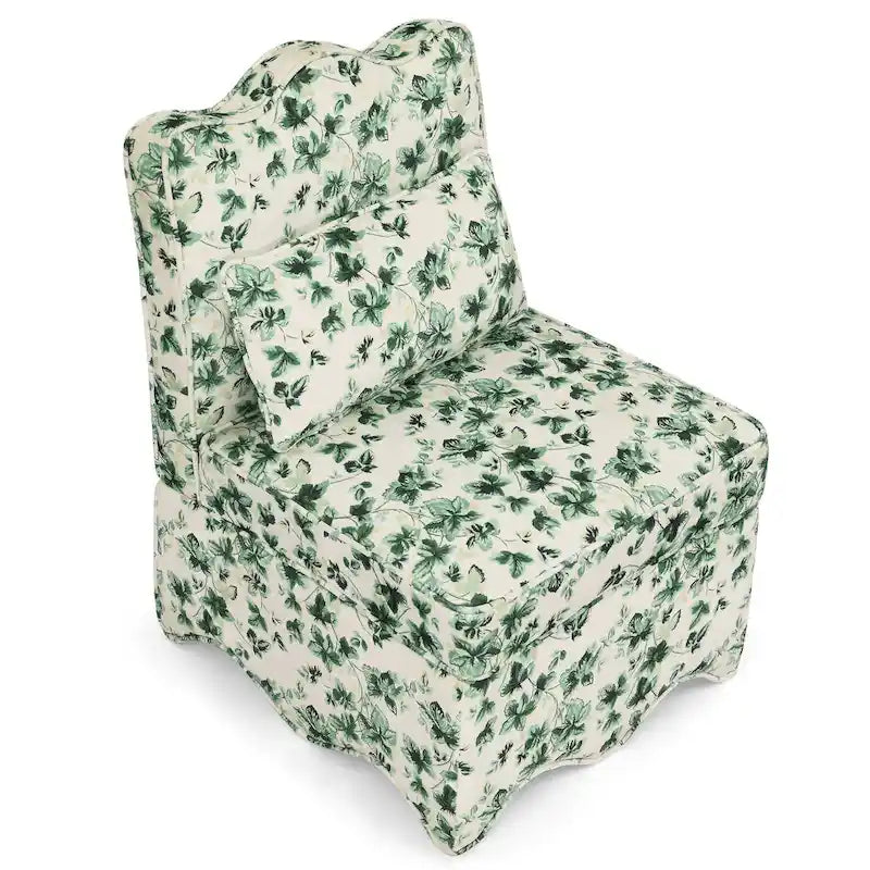 Velvet single dining chair with soft seat cushion