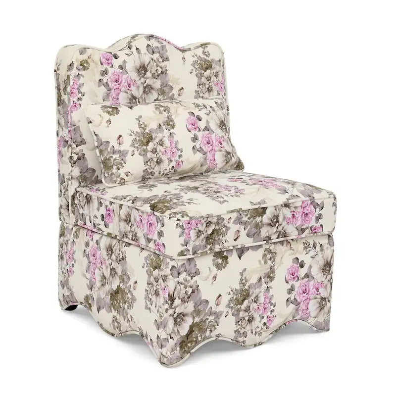 Velvet single dining chair with soft seat cushion