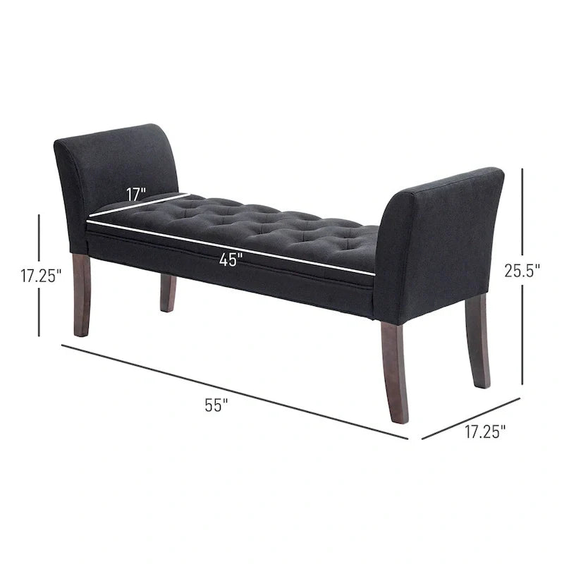 End of Bed Bench with Button Tufted Design,Upholstered Entryway Bench