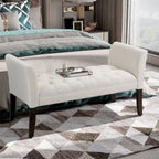 End of Bed Bench with Button Tufted Design,Upholstered Entryway Bench