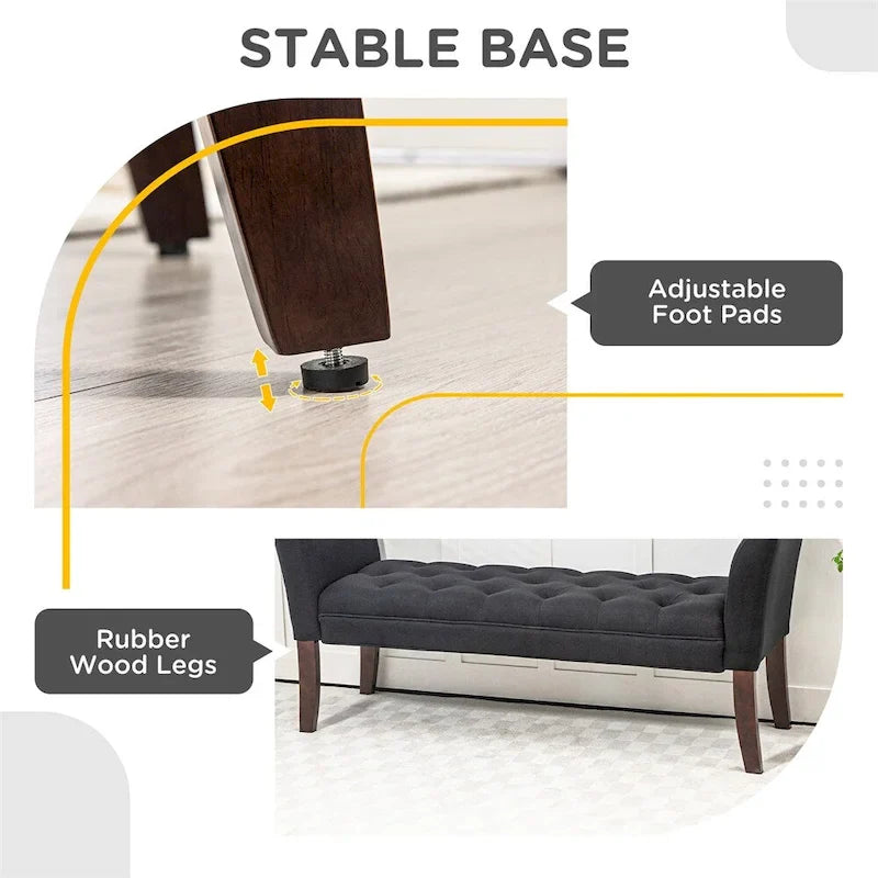 End of Bed Bench with Button Tufted Design,Upholstered Entryway Bench