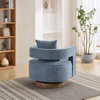 29.1 Swivel Accent Chair with Weathered Wood Base