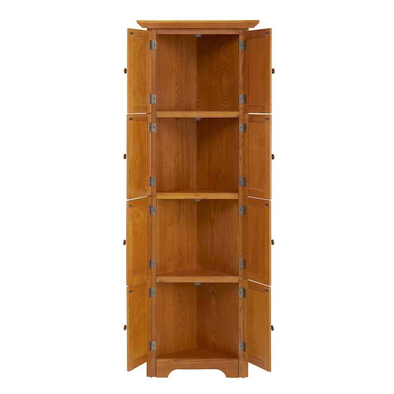 4-Tier 72 Corner Kitchen Pantry Storage Cabinet with 8 Doors Tall Cabinet,Corner Cabinet,Adjustable Shelves,bookshelf Cabinet