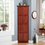 4-Tier 72 Corner Kitchen Pantry Storage Cabinet with 8 Doors Tall Cabinet,Corner Cabinet,Adjustable Shelves,bookshelf Cabinet