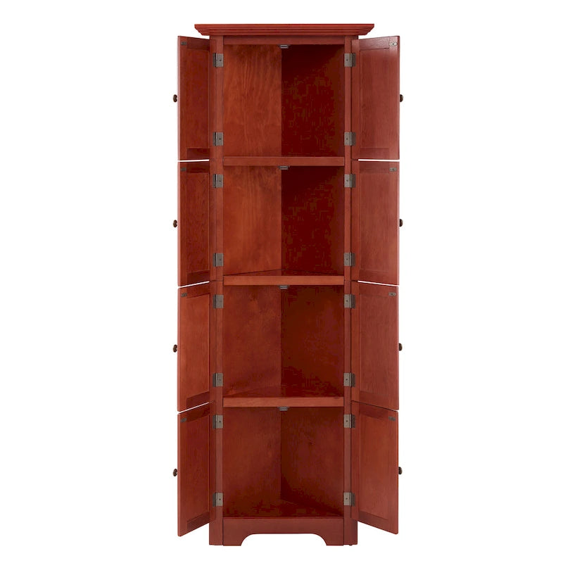 4-Tier 72 Corner Kitchen Pantry Storage Cabinet with 8 Doors Tall Cabinet,Corner Cabinet,Adjustable Shelves,bookshelf Cabinet