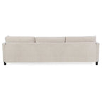 Beige 107.87 Spacious 4-Seater Sofa with Movable Ottoman