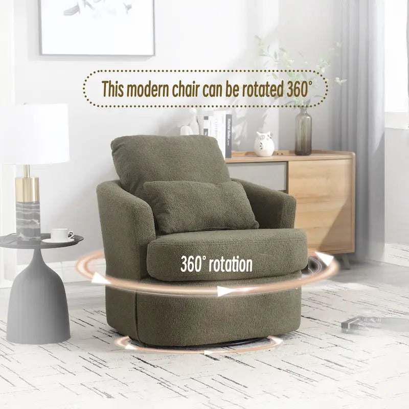 Swivel Barrel Chair, Round Accent Sofa Chair Barrel Club Chair