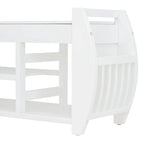 Multifunctional Storage Bench with Cushion and Curved Side Panel for Entrance and Living Room