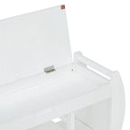 Multifunctional Storage Bench with Cushion and Curved Side Panel for Entrance and Living Room