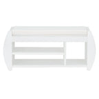 Multifunctional Storage Bench with Cushion and Curved Side Panel for Entrance and Living Room