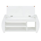 Multifunctional Storage Bench with Cushion and Curved Side Panel for Entrance and Living Room
