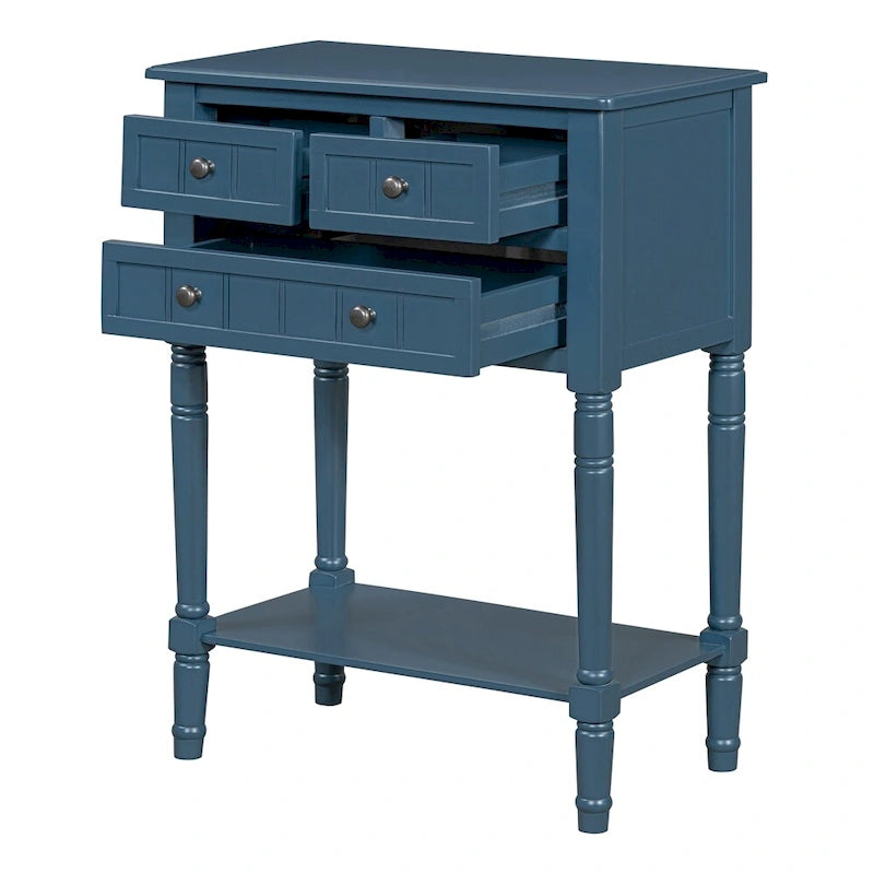 Console Table with 3 Storage Drawers and Bottom Shelf