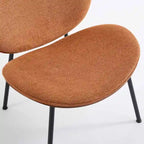 Mid-Century Modern Shell Chair Single Side Chair Tripod,Orange fabric Lounge Chair in Walnut Finish Comfortable Backrest