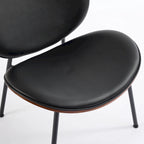 Mid-Century Modern Shell Chair Single Side Chair Tripod,Orange fabric Lounge Chair in Walnut Finish Comfortable Backrest