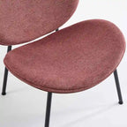 Mid-Century Modern Shell Chair Single Side Chair Tripod,Orange fabric Lounge Chair in Walnut Finish Comfortable Backrest