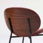 Mid-Century Modern Shell Chair Single Side Chair Tripod,Orange fabric Lounge Chair in Walnut Finish Comfortable Backrest