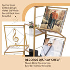 Record Player Table with Vinyl Record Storage - 27.5 x 11.8 x 32.5 inches