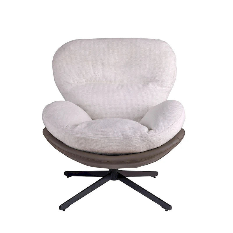 Swivel Accent Chair,Lounge Chair with Metal Base Frame,Comfy Single Leisure Sofa Chair Reading Chair with 360 Degree Swiveling