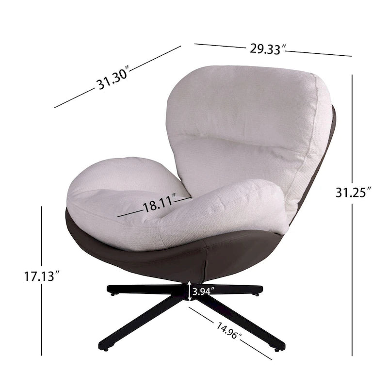 Swivel Accent Chair,Lounge Chair with Metal Base Frame,Comfy Single Leisure Sofa Chair Reading Chair with 360 Degree Swiveling