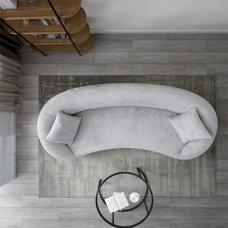 Minimalist 3 Seater Velvet Curved Sofa