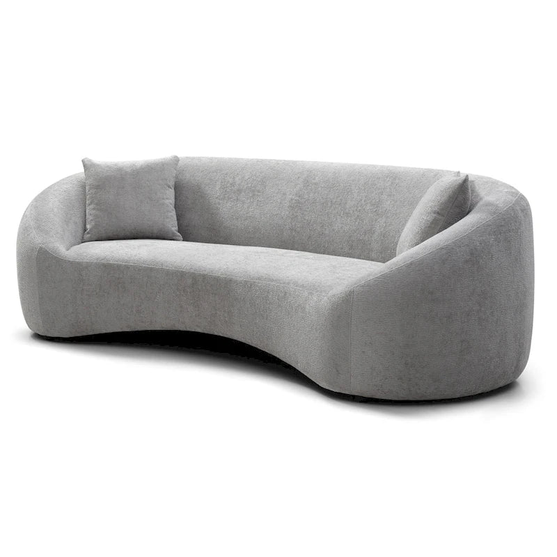 Minimalist 3 Seater Velvet Curved Sofa