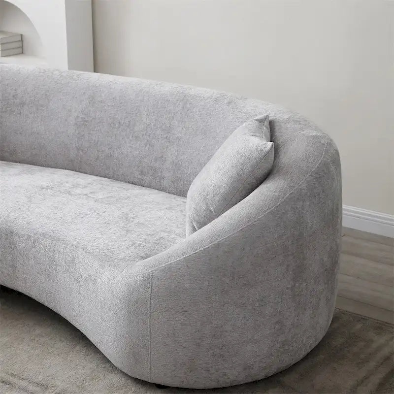 Minimalist 3 Seater Velvet Curved Sofa