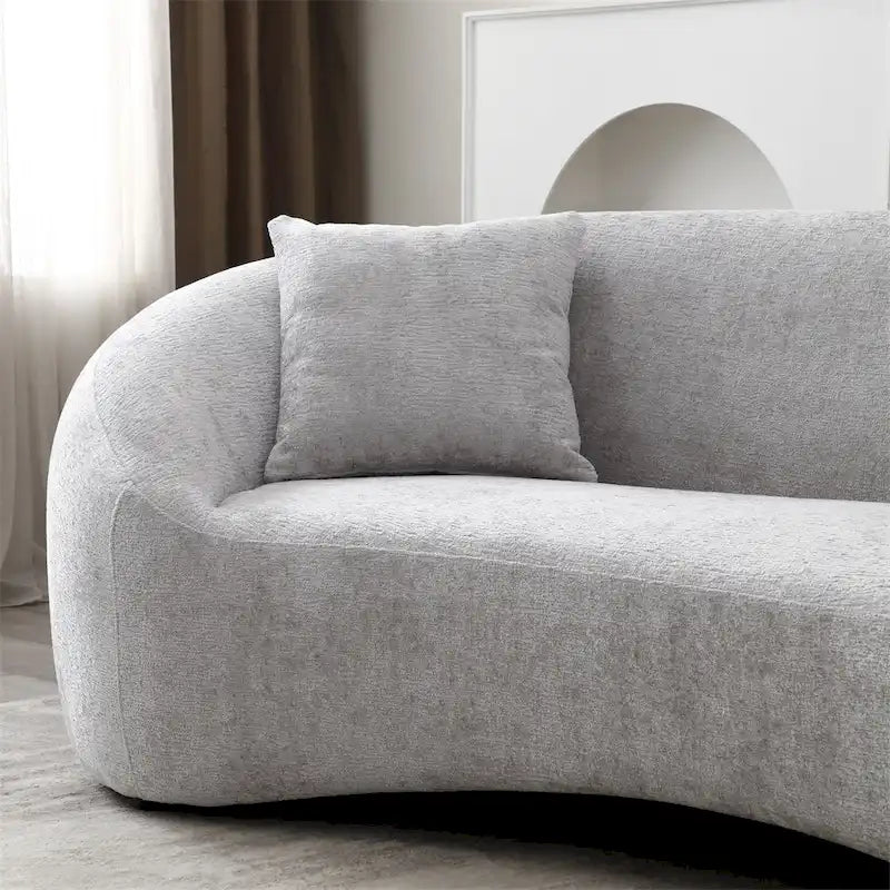 Minimalist 3 Seater Velvet Curved Sofa