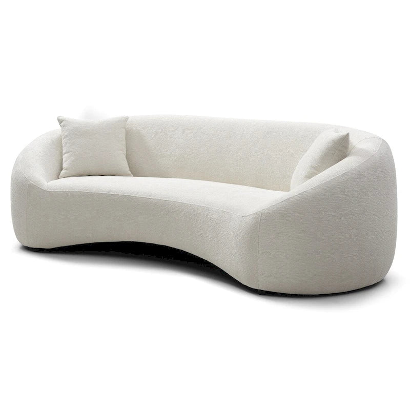 Minimalist 3 Seater Velvet Curved Sofa