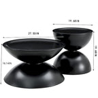 Round Storage Coffee Tables with Metal Frame (Set of 2)