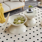 Round Storage Coffee Tables with Metal Frame (Set of 2)