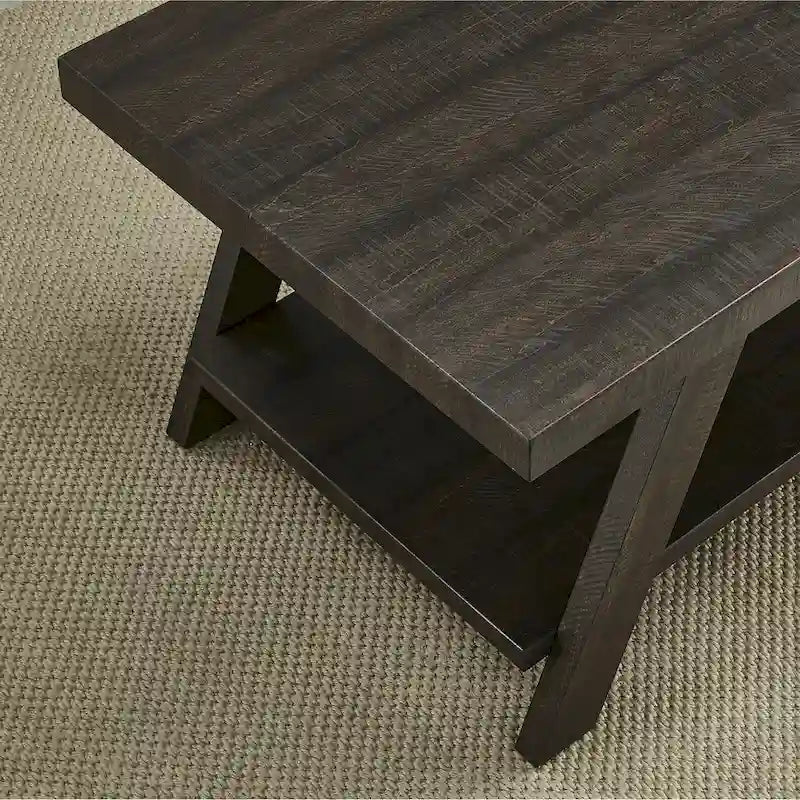 Contemporary Wood Shelf End Table With High-quality Hardwood Frame in White Finish