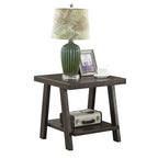 Contemporary Wood Shelf End Table With High-quality Hardwood Frame in White Finish