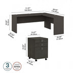 Echo 72W L Shaped Computer Desk w/ Drawers by Bush Business Furniture