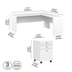 Echo 72W L Shaped Computer Desk w/ Drawers by Bush Business Furniture