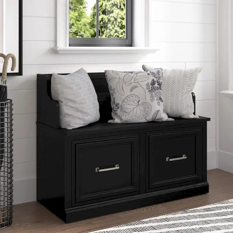 Woodland 40W Entryway Bench with Doors by Bush Furniture