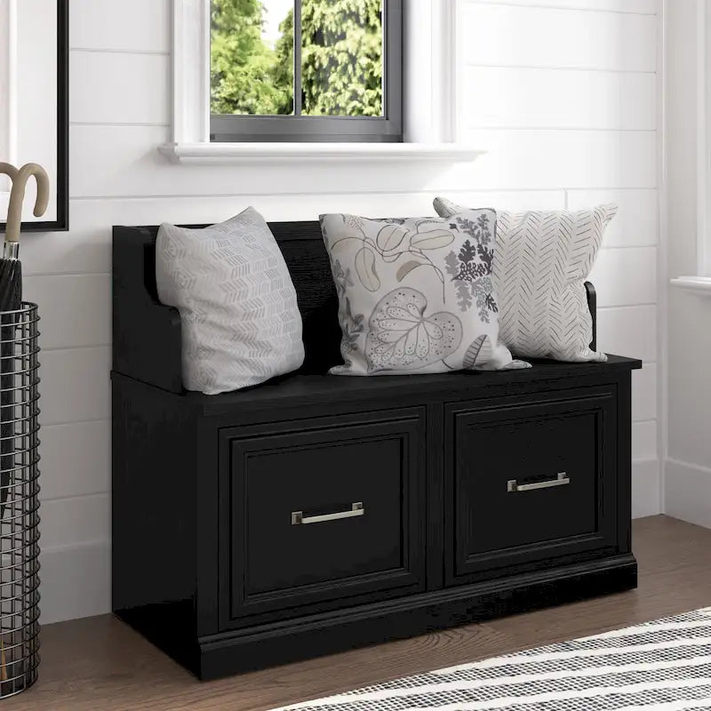 Woodland 40W Entryway Bench with Doors by Bush Furniture