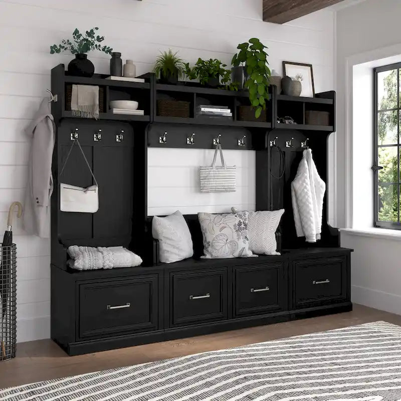 Woodland 40W Entryway Bench with Doors by Bush Furniture