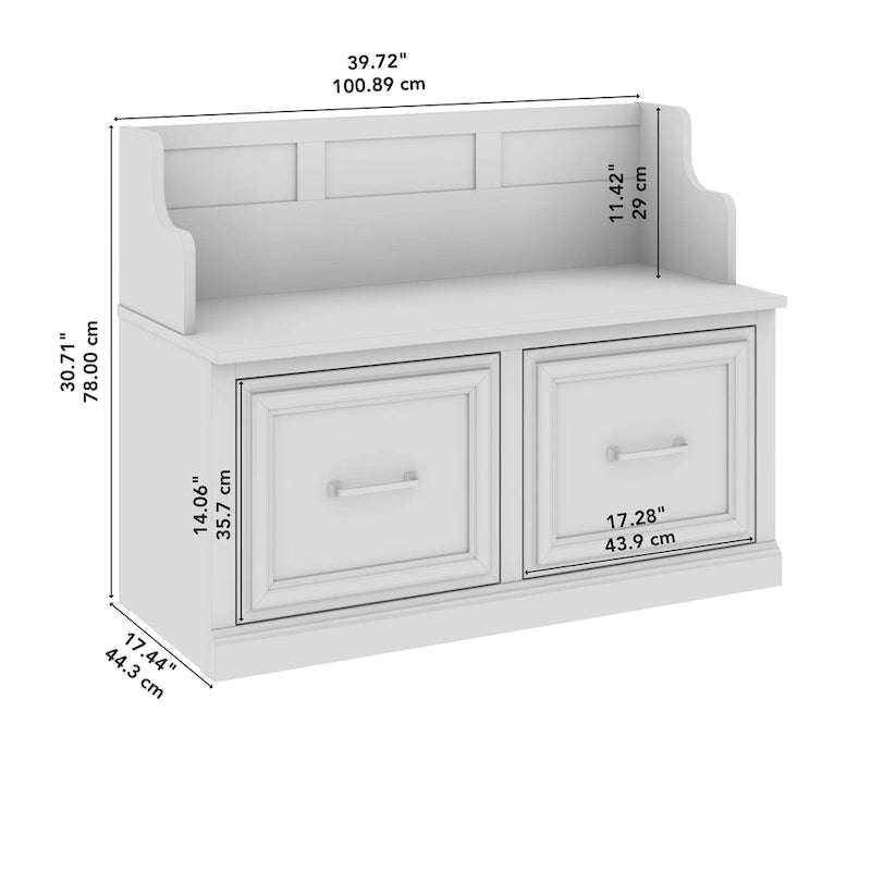 Woodland 40W Entryway Bench with Doors by Bush Furniture