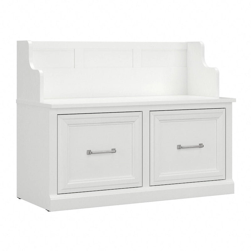 Woodland 40W Entryway Bench with Doors by Bush Furniture