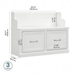 Woodland 40W Entryway Bench with Doors by Bush Furniture