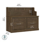 Woodland 40W Entryway Bench with Doors by Bush Furniture