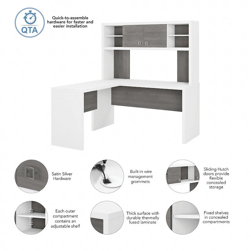 Echo L Shaped Desk with Hutch by Bush Business Furniture